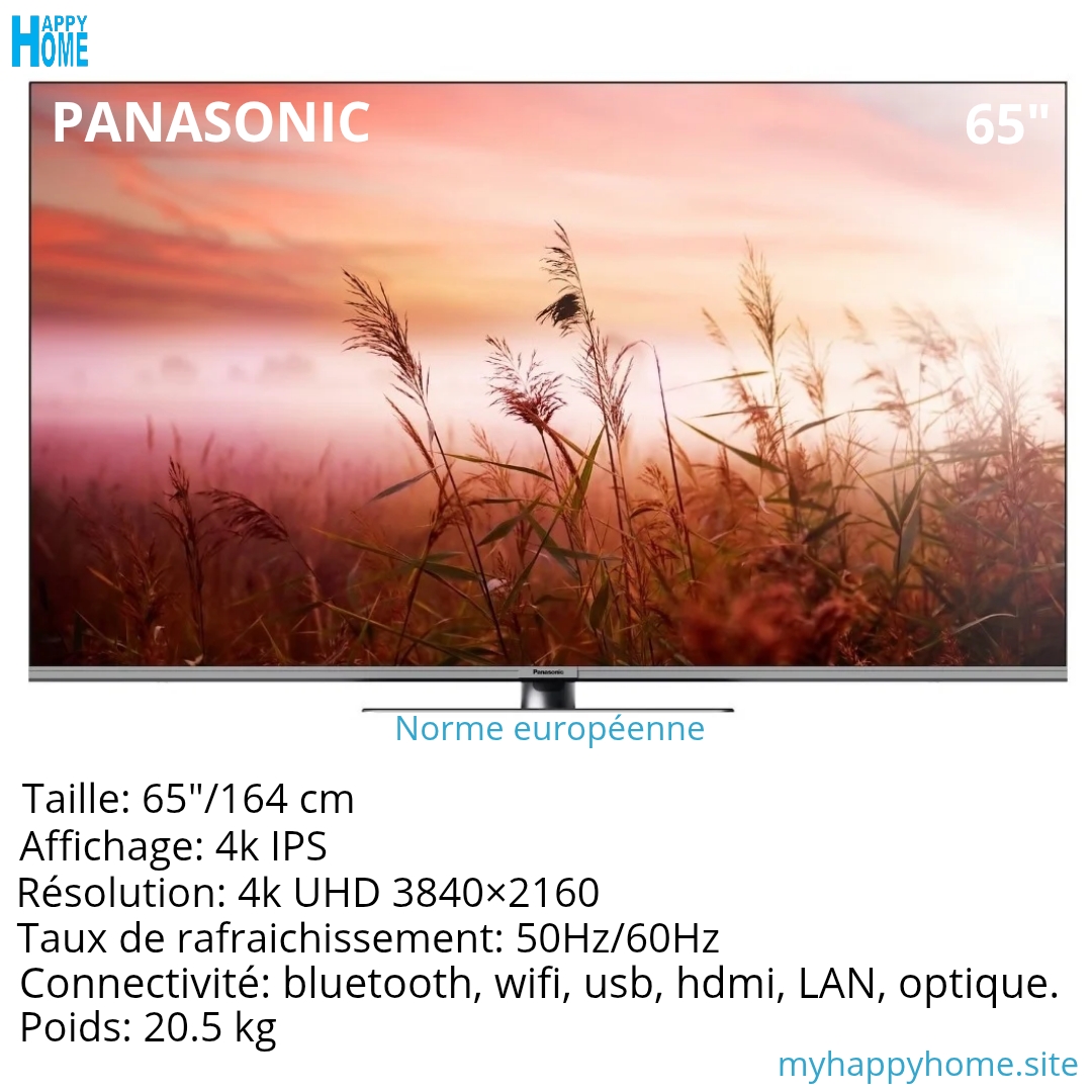 Smart Tv PANASONIC 65W83AE6 - 65 pouces - 4K - fire tv - conforme aux normes européennes