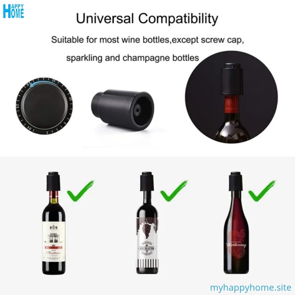 Bouchon à pression pour bouteille de vin - couleur noir