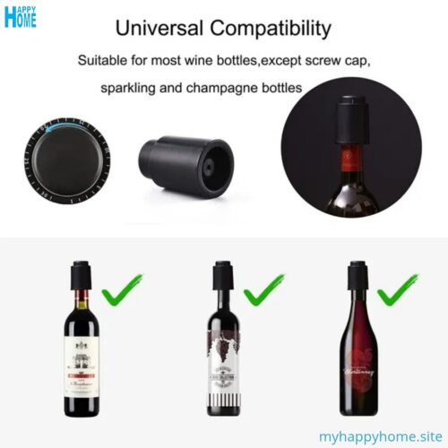 Bouchon à pression pour bouteille de vin - couleur noir