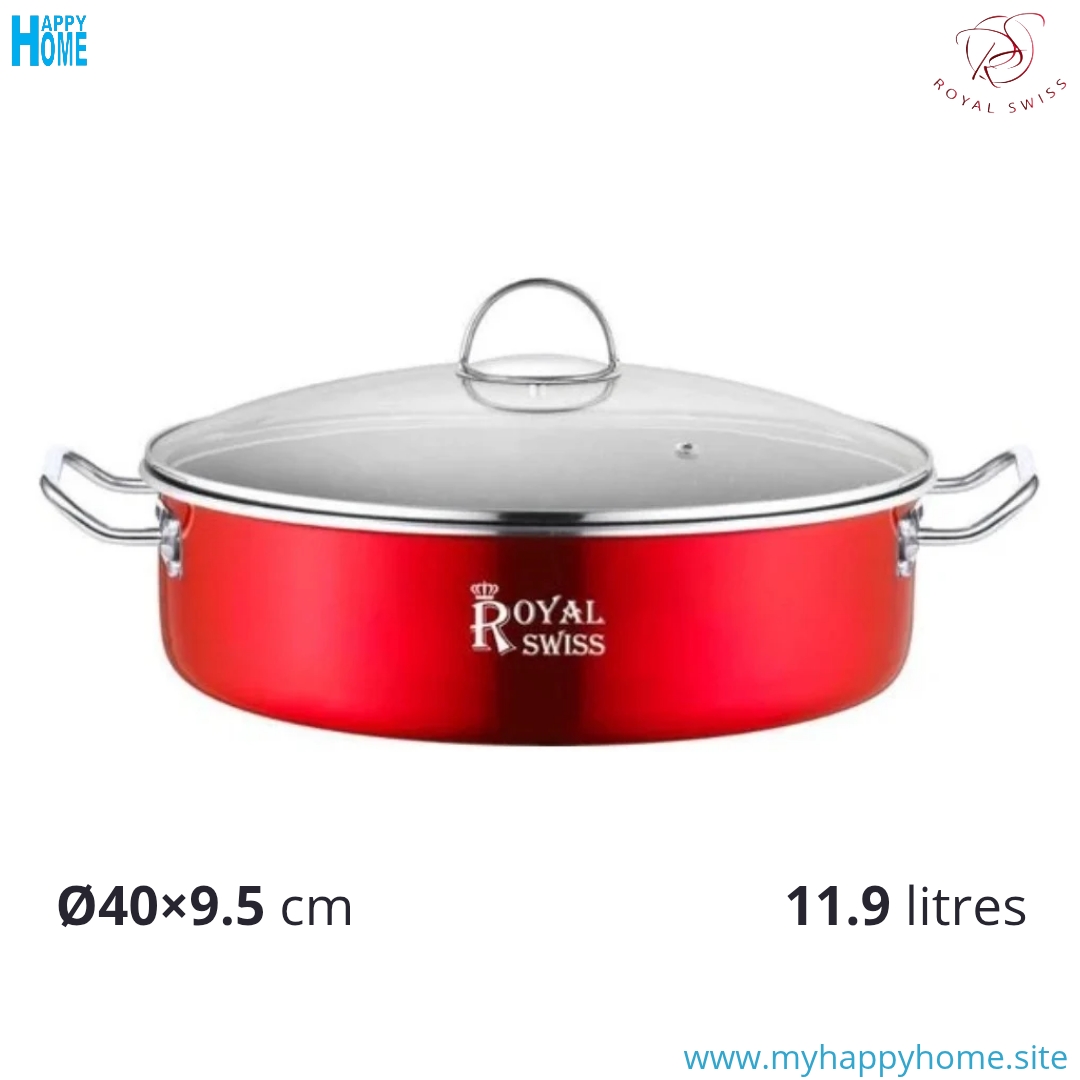 Casserole bass RS 40cm 00 Casserole basse ROYAL SWISS 11.9 Litres - Ø40 cm - conforme aux normes européennes