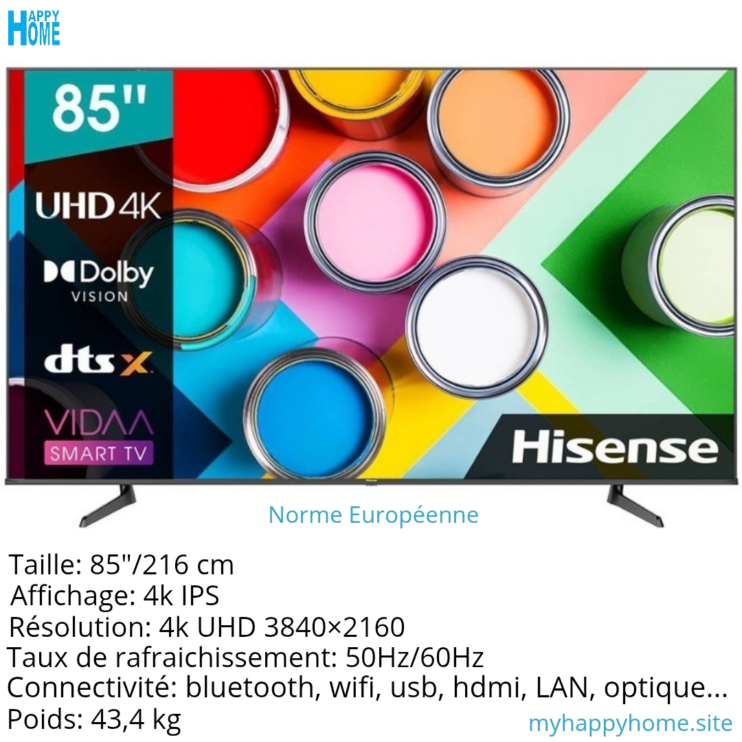 Smart TV HISENSE 85A6BG d'origine