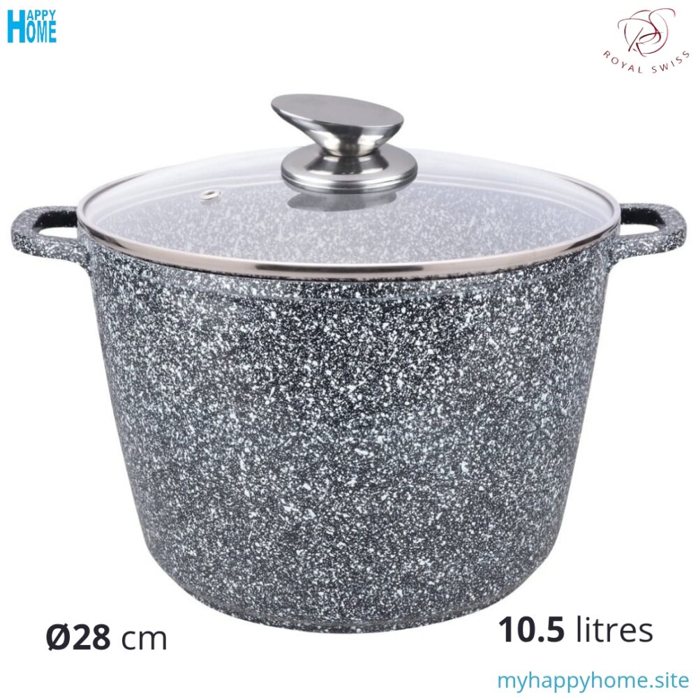 Marmite profonde ROYAL SWISS 10.5 litres - Ø28 cm - conforme aux normes européennes