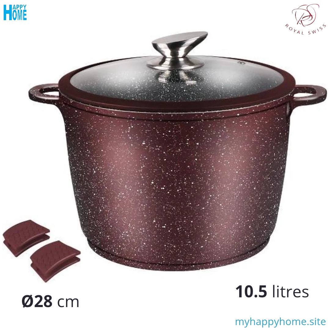 Marmite profonde ROYAL SWISS 10.5 litres - Ø28 cm - conforme aux normes européennes