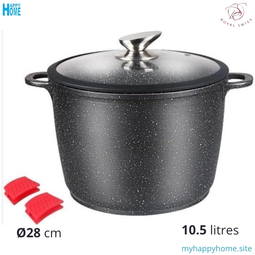 Marmite profonde ROYAL SWISS 10.5 litres - Ø28 cm - conforme aux normes européennes