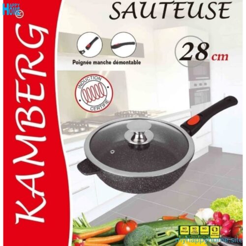 Sauteuse KAMBERG 3.1 Litres - Ø28 cm - manche amovible - conforme aux normes européennes