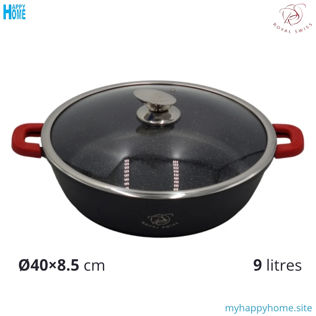Casserole basse ROYAL SWISS 9 Litres - Ø40 cm - conforme aux normes européennes