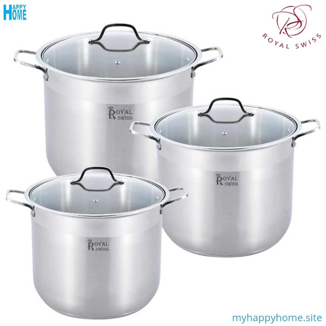 Ensemble de Casserole 06 pièces en inox ROYAL SWISS - conforme aux normes européennes