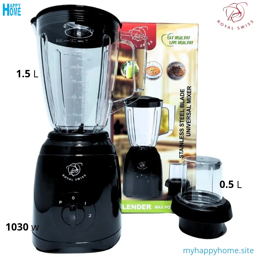 Mixeur ROYAL SWISS - 1030w - 2 bols - conforme aux normes européennes