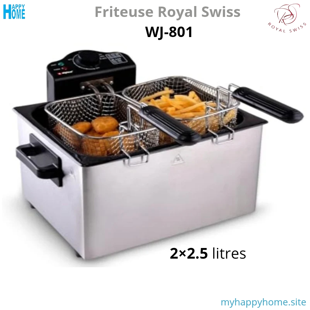 Friteuse RS wj-801 00 Friteuse électrique Royal Swiss WJ-801 - 5 litres - conforme aux normes européennes