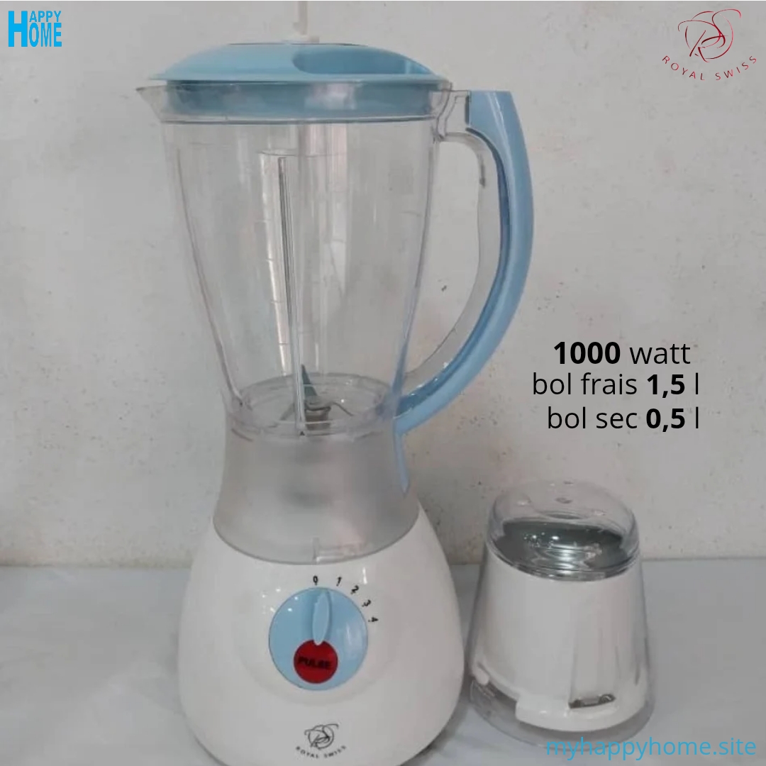Mixeur Royal Swiss - 1000 watts - frais et sec - conforme aux normes européennes.