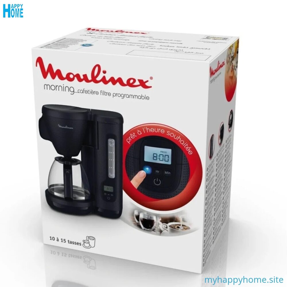 Cafetière MOULINEX Morning FG2M2810 - programmable - 1.25 litres - bleu nuit - conforme aux normes européennes