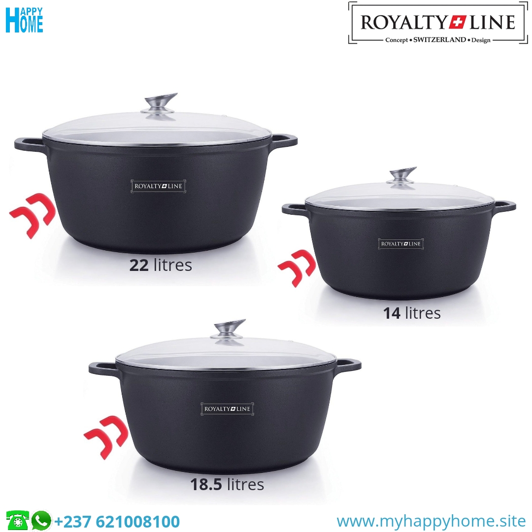 Ens 3 Mrmte RL 22l 18.5l 14l Set de 03 casseroles ROYALTY LINE - RL-BS44M - RL-BS40M - RL-BS36M - conforme aux normes européennes