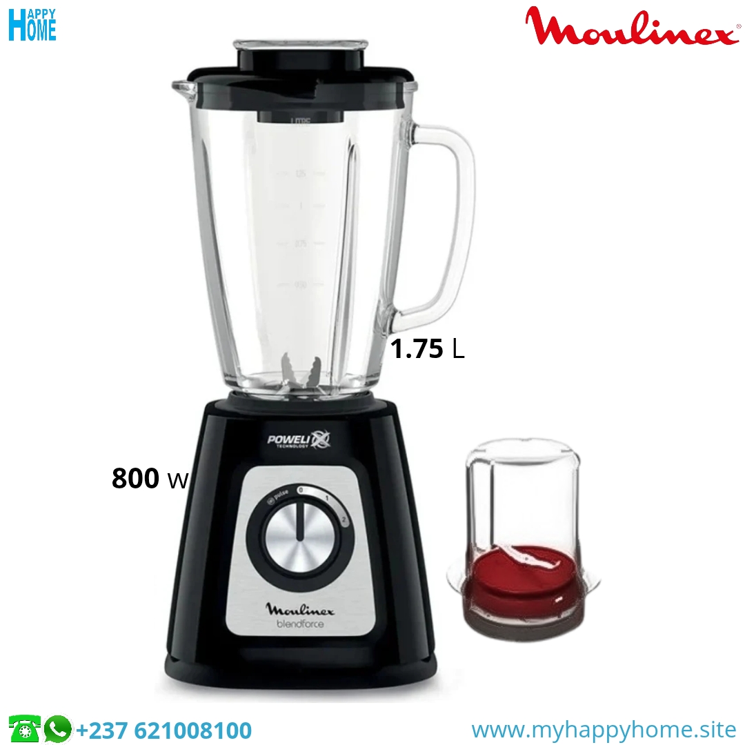 Mixeur Moulinex Blendforce GLass LM437825 - 800 watts - 2 bols - conforme aux normes européennes