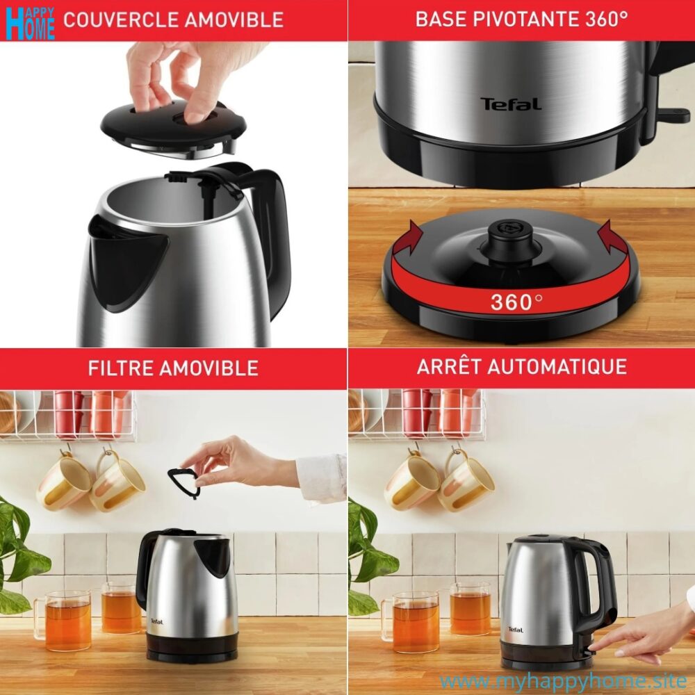 Bouilloire électrique TEFAL KI150D10 - 1.7 Litres - conforme aux normes européennes