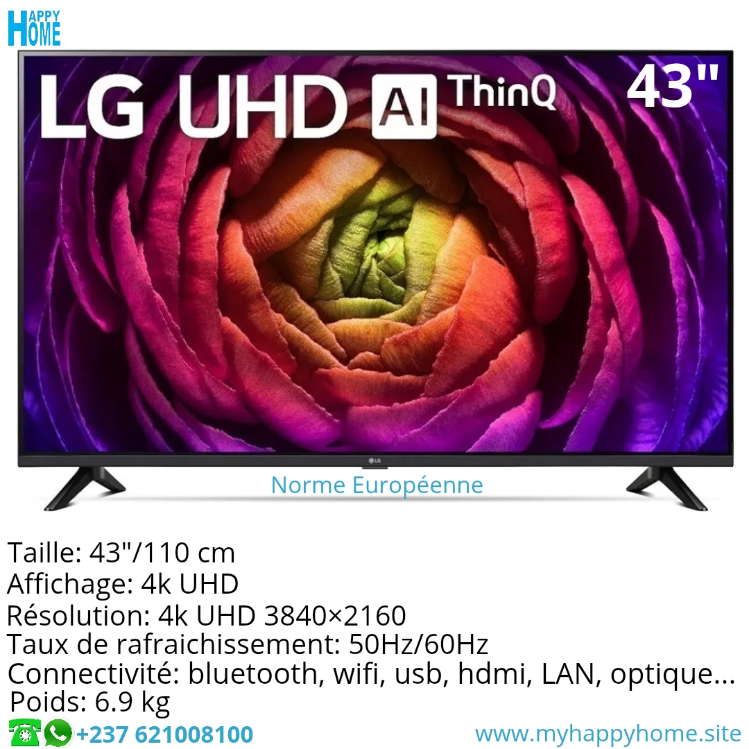 Smart Tv LG 43UR73006LA - 43 pouces - 4K UHD - conforme aux normes européennes