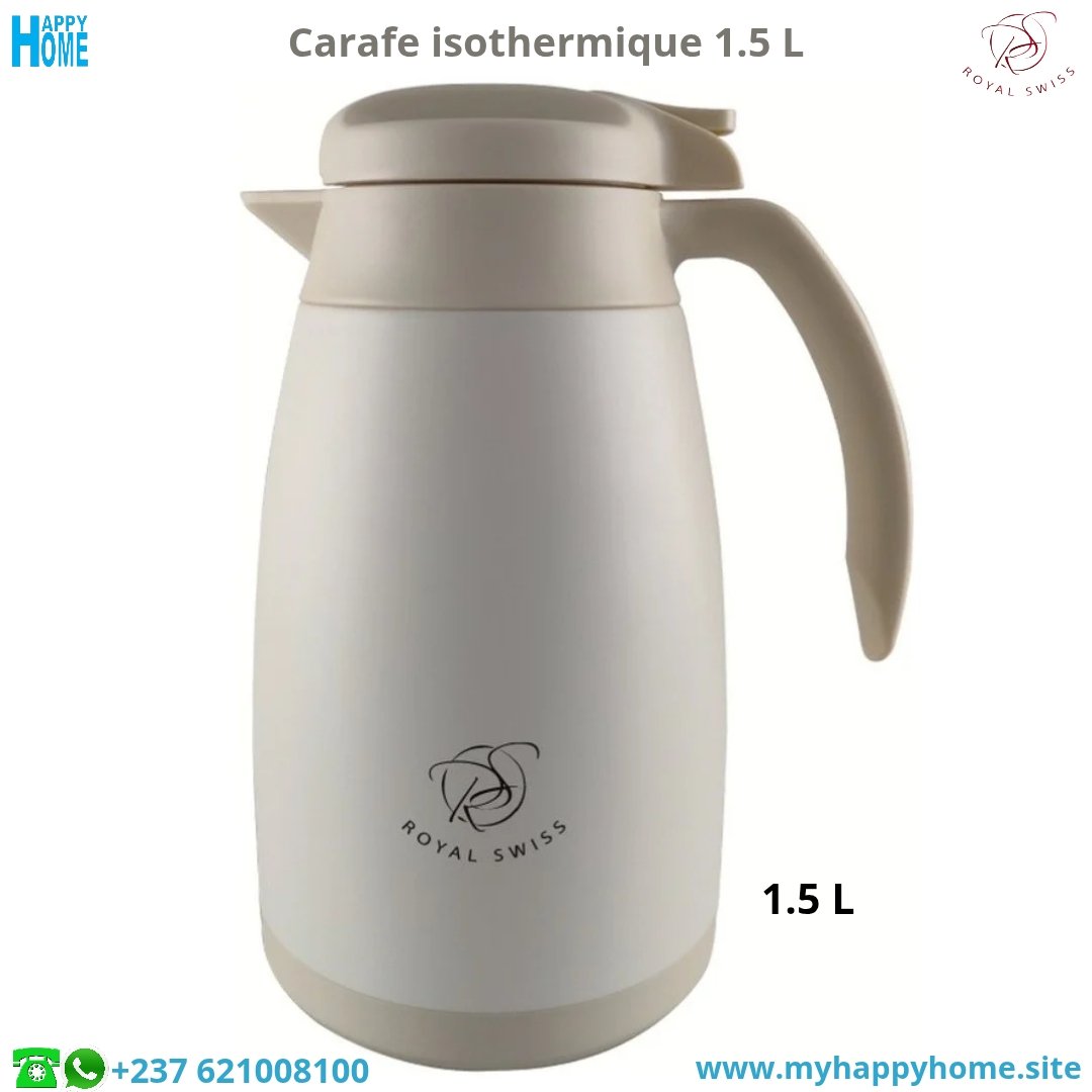 Carafe isothermique Royal Swiss - 1.5 Litres - conforme aux normes européennes
