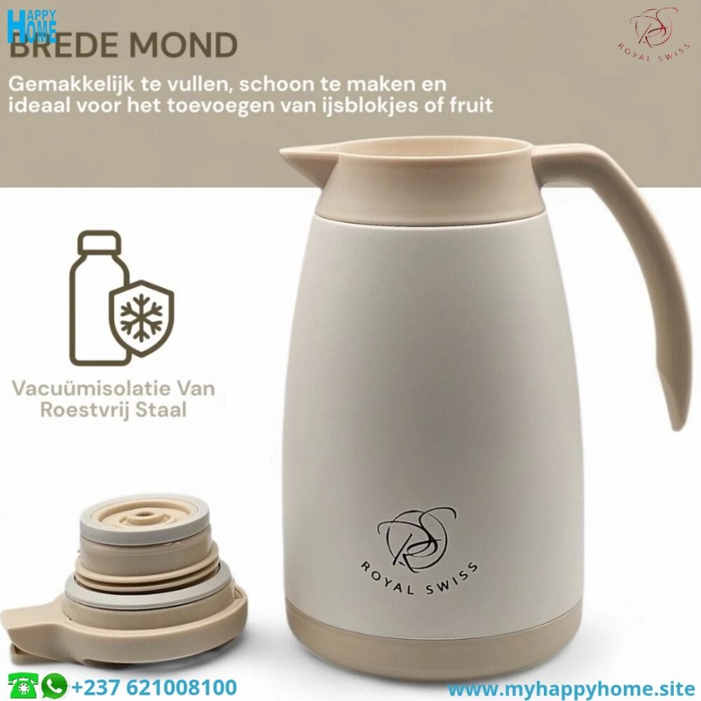 Carafe isothermique Royal Swiss - 1.5 Litres - conforme aux normes européennes