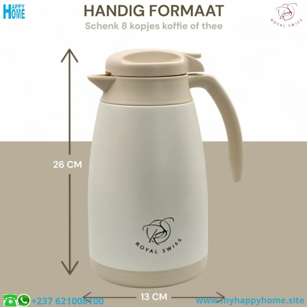 Carafe isothermique Royal Swiss - 1.5 Litres - conforme aux normes européennes